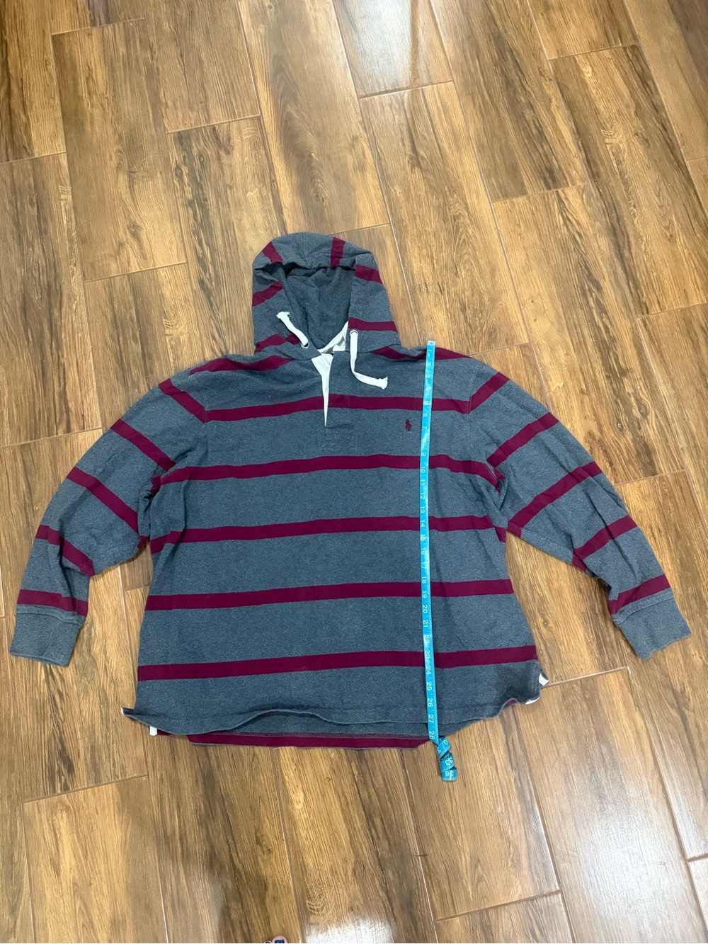 Vintage Polo Ralph Lauren hooded rugby shirt preppy size 3XB